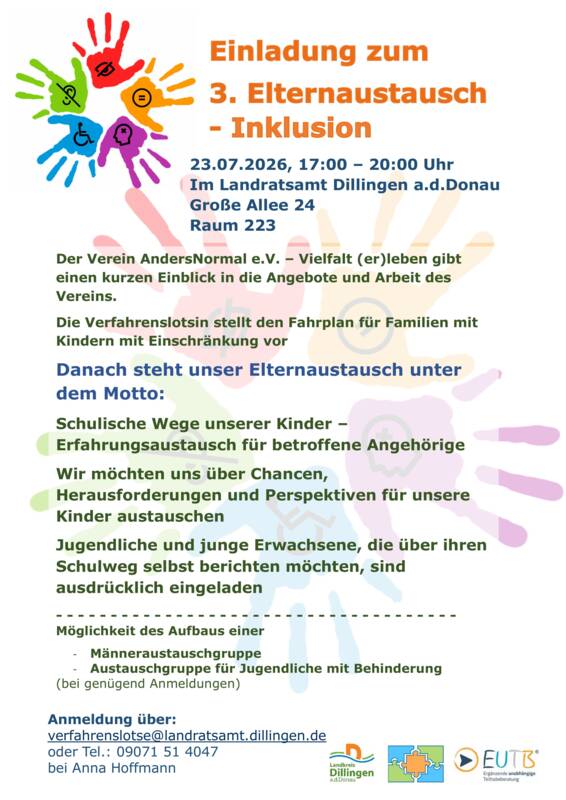 Einladung zum Erfahrungsaustausch Inklusion am 23.07.2026