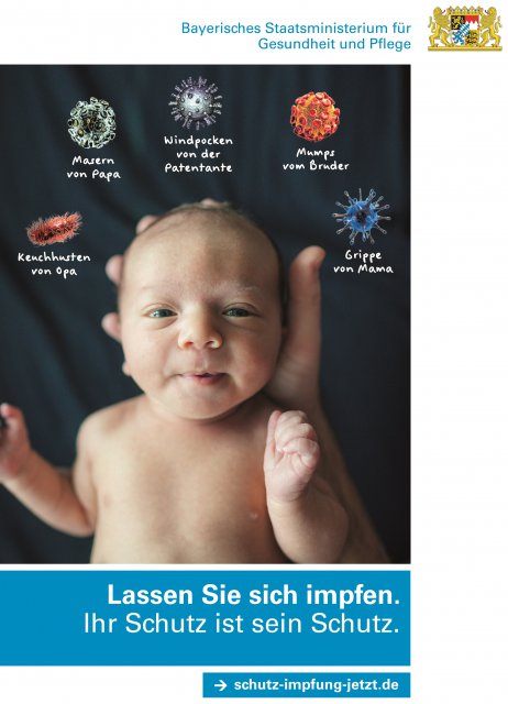 Impfen für die junge Familie - Plakat
